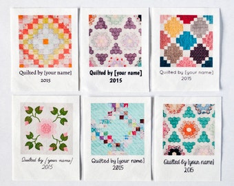 Personalized Cotton Labels for Hand Made Quilts and Quilted Handmade Items, Seamstress Gift for Sewing and Quilting