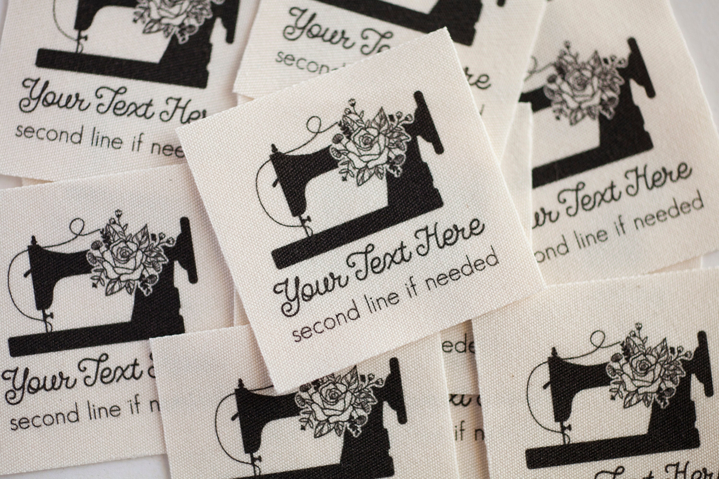 Floral Sewing Machine Label Set Personalized Sew on Tags Etsy