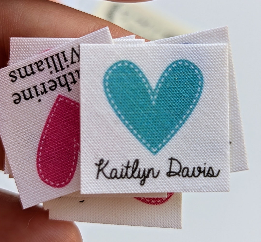 75 Iron on Personalized Clothing Labels for Kids With Rainbow Hearts ...