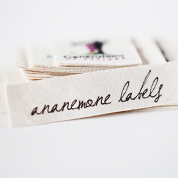 Trial Size custom logo labels / brand labels for handmade items, fabric tags