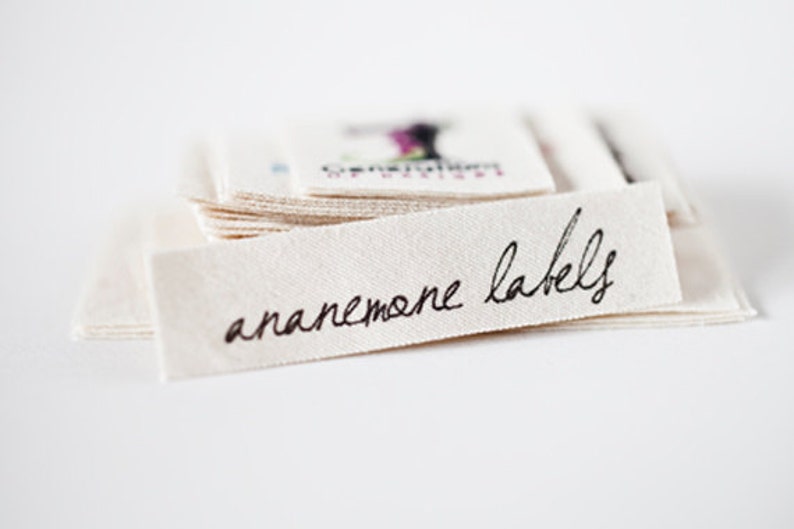 Trial Size custom logo labels / brand labels for handmade items, fabric tags 