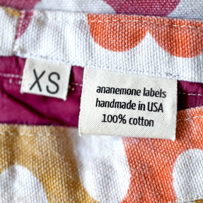 100 Clothing Size Labels Organic Cotton Size Tags Etsy