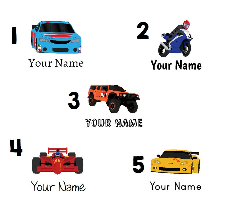 race-car-kids-name-tags-iron-on-cotton-clothing-labels-boys-etsy