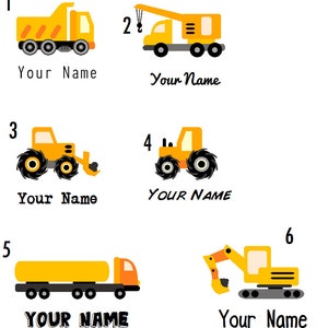 75 Kid's Clothes Labels, organic iron on name tags with trucks, adhesive image 4