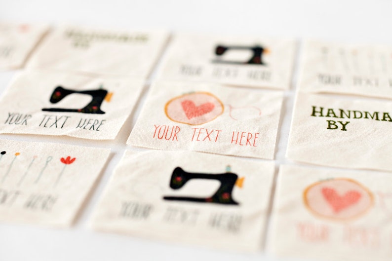Custom Sewing Tags Hand Drawn Sewing Graphics on Organic - Etsy