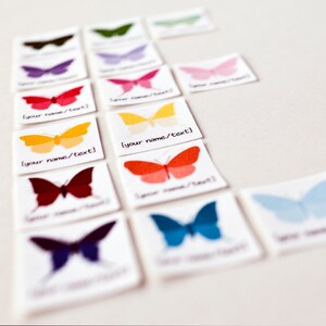 75 Name Tags with Colorful Butterflies personalized iron on labels for children's clothing or handmade items image 2