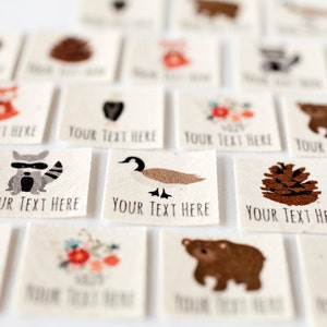 Woodland Clothing Tag Labels - Iron On Tags, Personalized