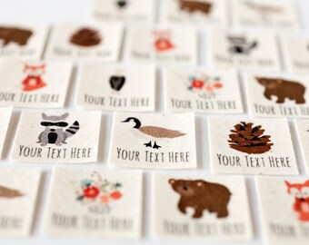 Woodland Clothing Tag Labels - Iron On Tags, Personalized