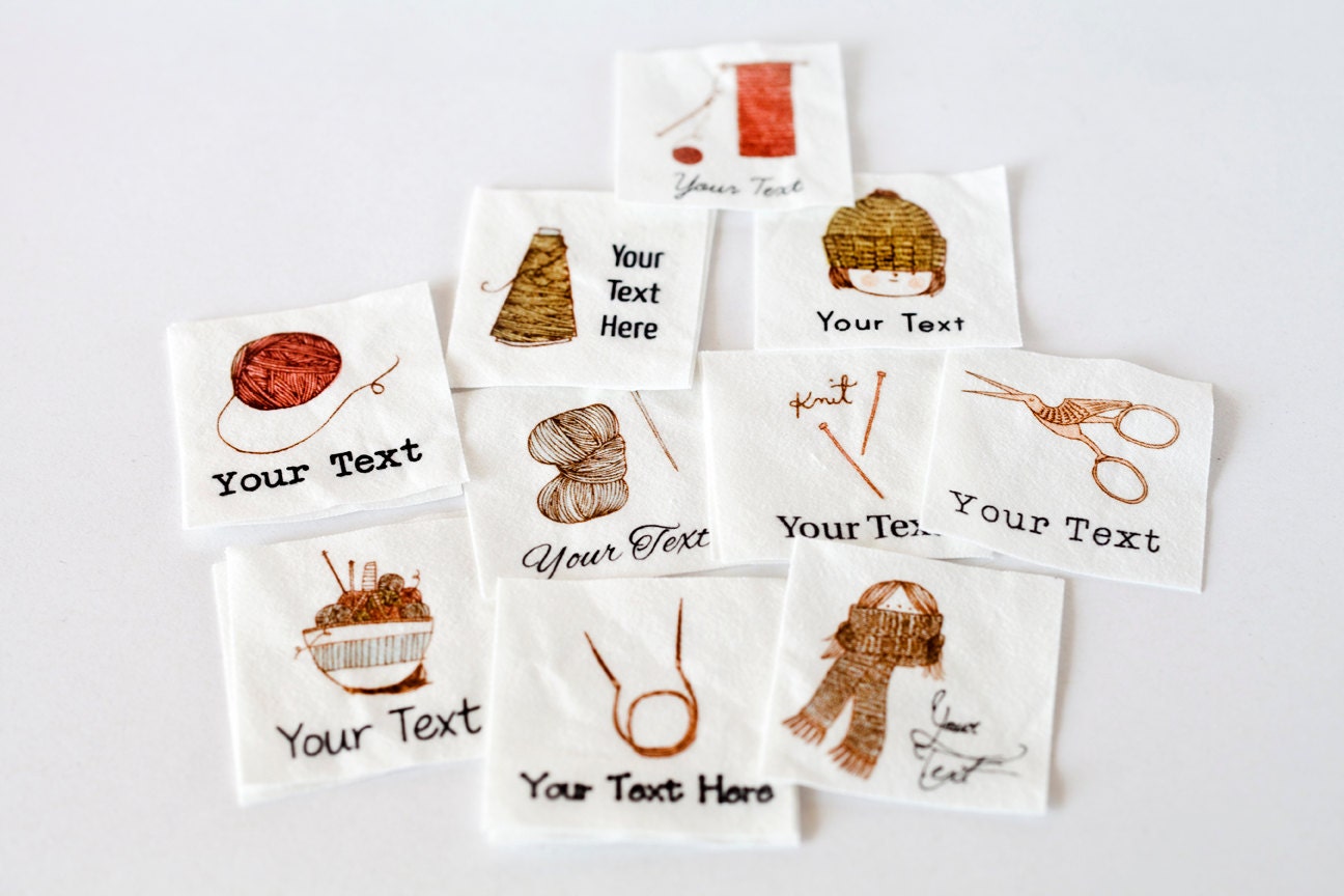 33 Custom Knitting Labels sew on fabric labels personalized Etsy