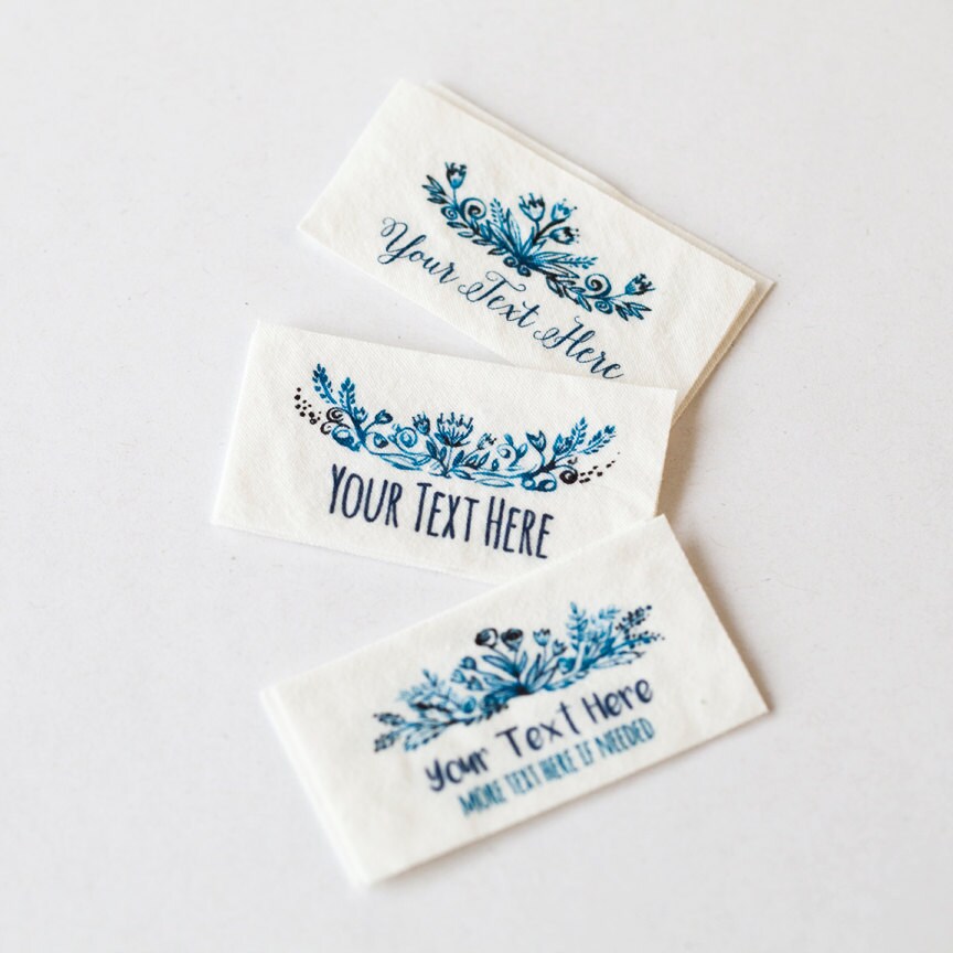 Indigo Blue Sewing Labels for Handmade Items Personalized - Etsy