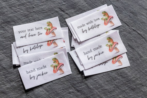 Watercolor Frog Labels - Personalized Clothing Tags on Soft 100% Cotton  Cloth For Handmade Items, Custom Name Tags