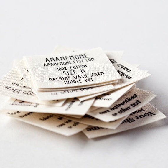 Sew on Name Tags / Clothing Labels White Organic Cotton Labels for Clothing  