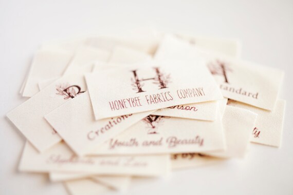 Personalized Sewing Labels With Feathers organic Tags, Cotton for Makers of  Handmade Items 