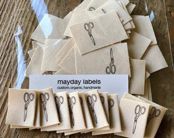 Trial Set of Fold Over Labels  - Custom Clothing Labels for Handmade Items, Sewing Labels on Organic Cotton, Folded