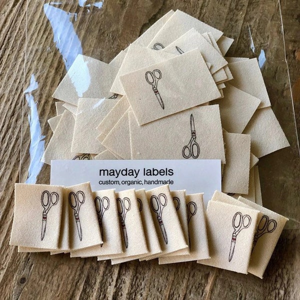 Trial Set of Fold Over Labels  - Custom Clothing Labels for Handmade Items, Sewing Labels on 100% Cotton, Folded