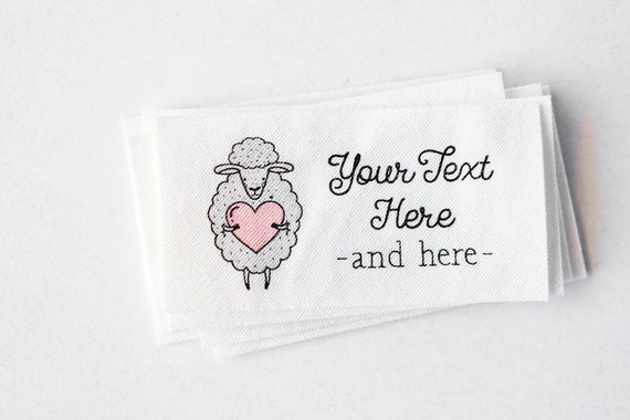 Sheep Logo Labels Personalized Knitters' Tags 100% Cotton Crochet Labels,  Customized for Handmade Items and Knits 