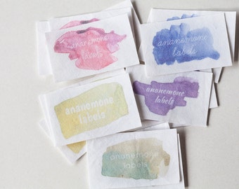 Etiquetas de tela con diseño de acuarela: etiquetas termoadhesivas personalizadas para artículos hechos a mano