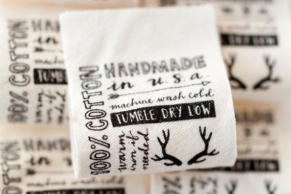 Organic Cotton Care Labels: Printed Garment Tags, Hipster Style