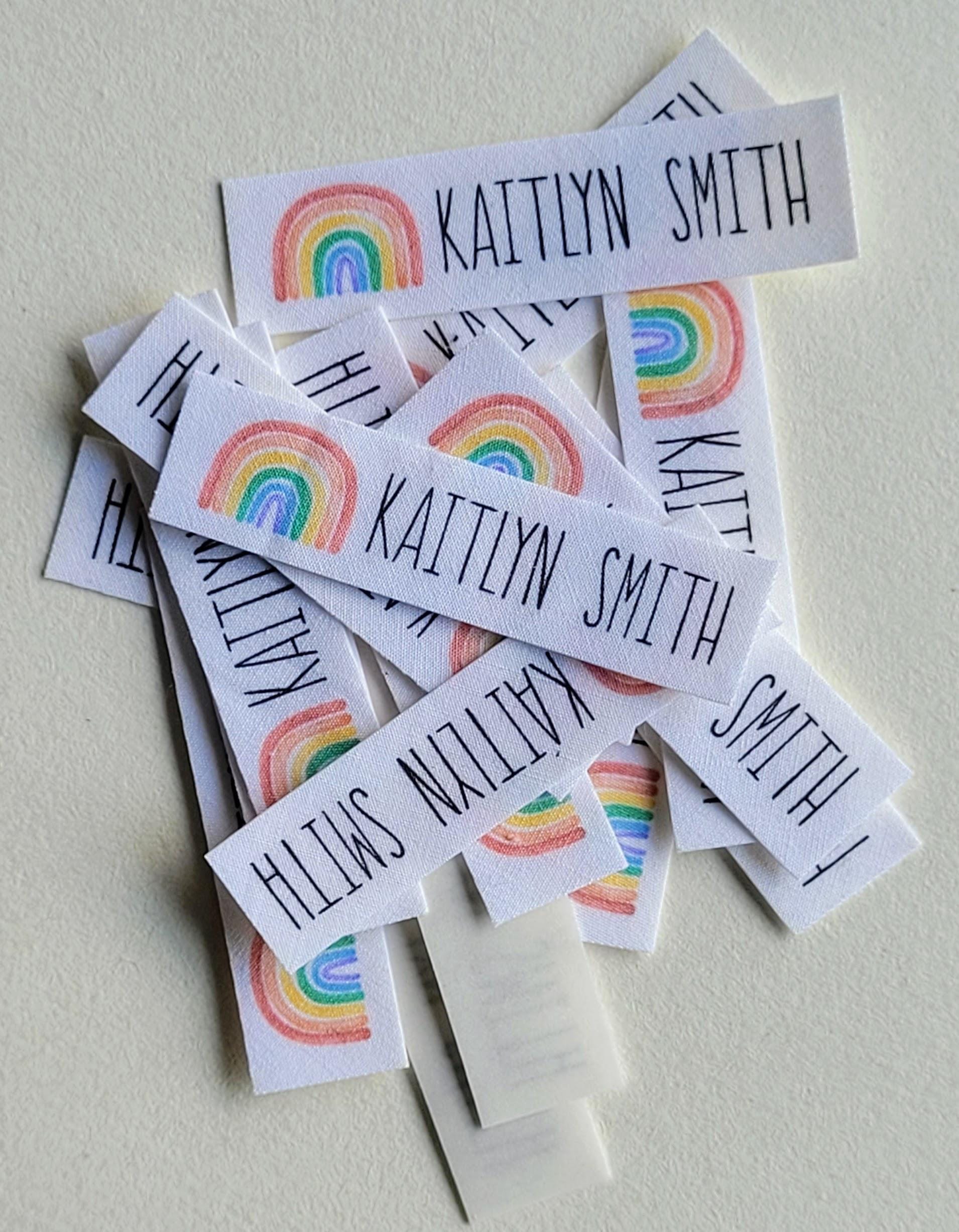 40 Iron on Personalized Clothing Labels With Watercolor Rainbows - Etsy