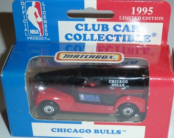 Chicago Bulls 1995 Matchbox Diecast '39 Chevy Sedan NBA 1:63 Scale Collectible Car Australia Release Vintage New in Package Rare Import Toy