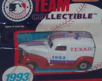 Texas Rangers 1993 MLB Diecast Sedan New in Package Collectible 1:64 Scale Vintage Toy Car By White Rose and Matchbox