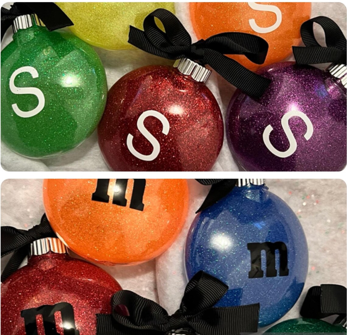 Skittles Christmas Ornament. M & M Christmas Ornament. Candy Ornament
