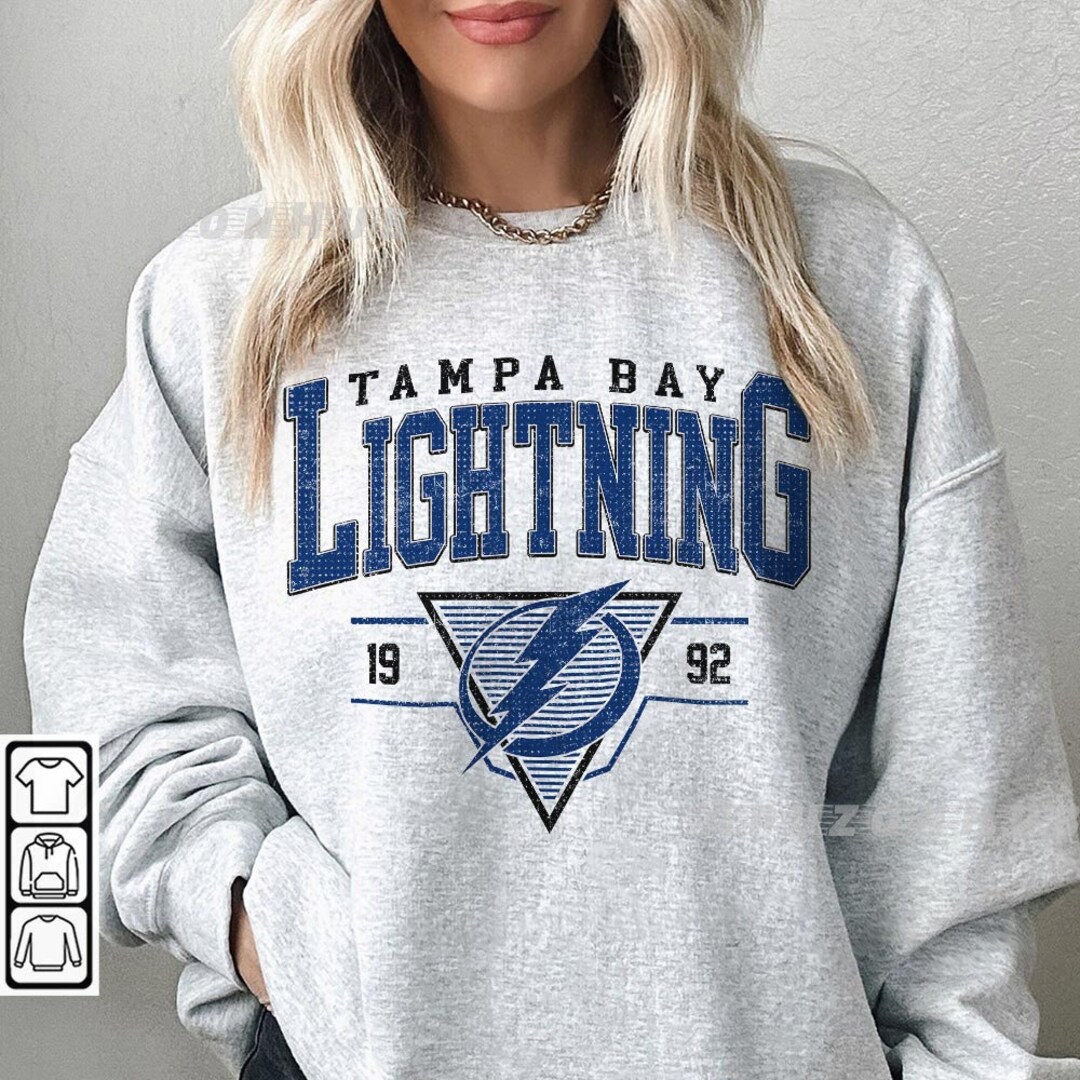 Vintage 90s Tampa Bay Lightning Shirt, Crewneck Tampa Bay Lightning