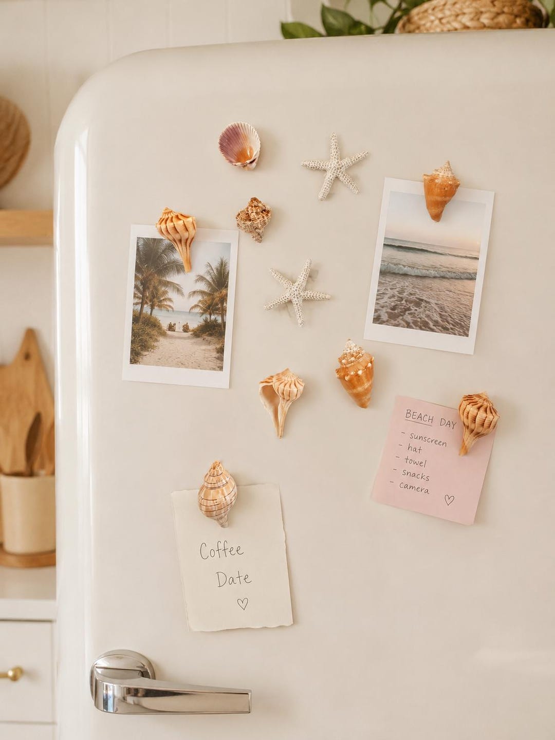 Fridge Magnets: Real Seashell Magnets Handmade Coastal Beach House ...