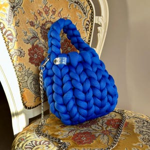 Puffy Yarn Bag, Chunky Bag, Handmade Crochet Bag, Chunky Yarn Bag, Galentine Gift, Valentines Gift for Her