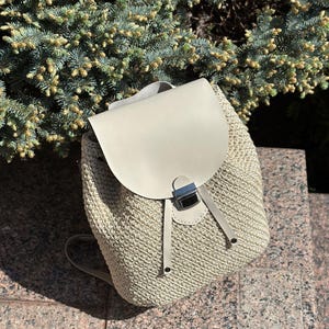 かぎ針編みバックパック、ポリエステルコードバックパック、かぎ針編みバッグ