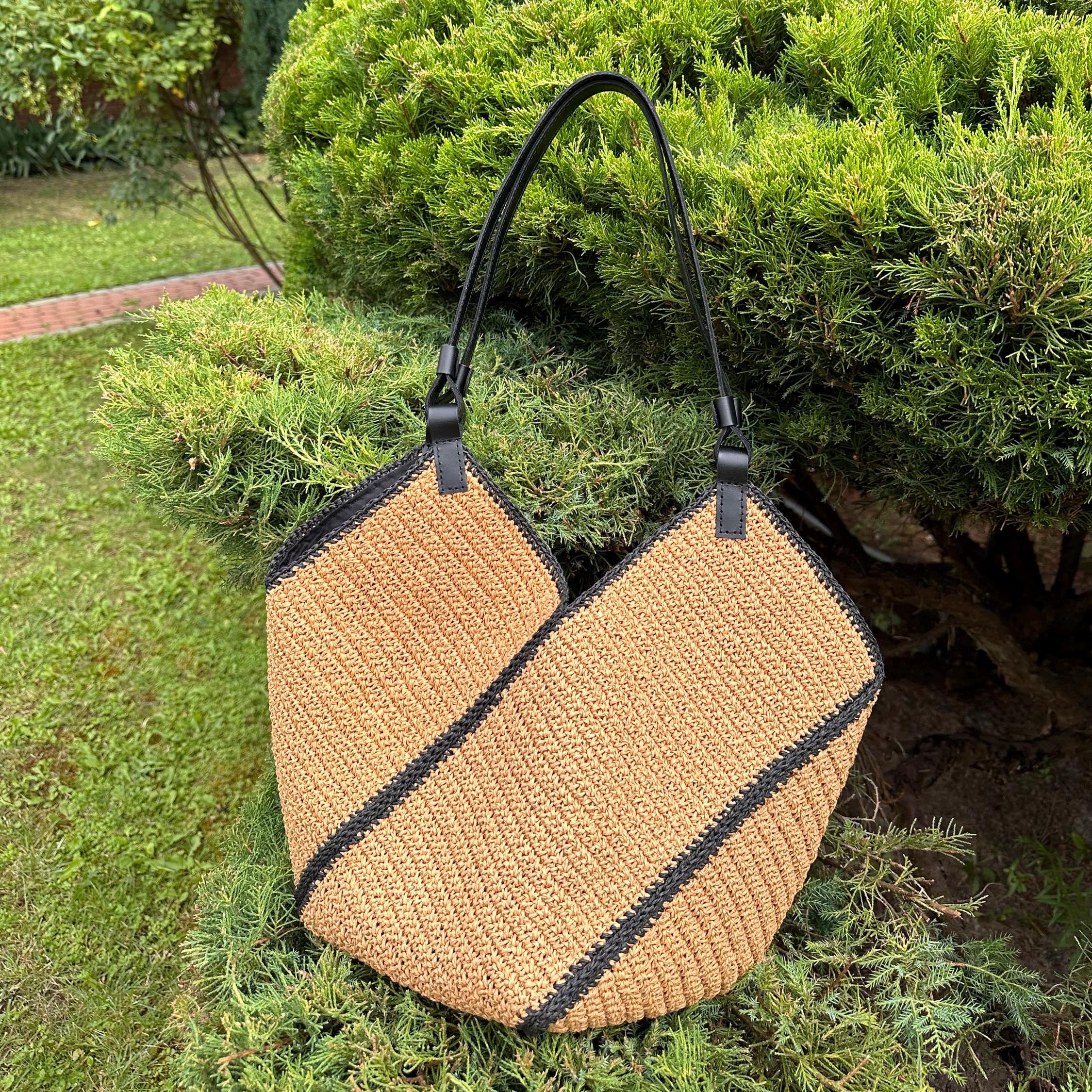 Crochet raffia bag, Large summer bag, Trawel Tote