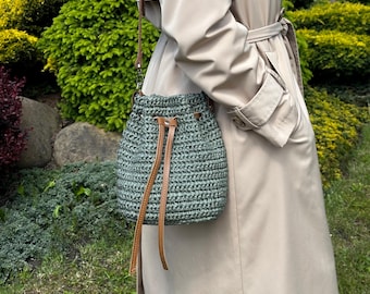 Crochet Raffia Bag, Shoulder bag