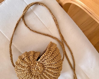Shell Bag, Raffia Shell Bag, Small Purse