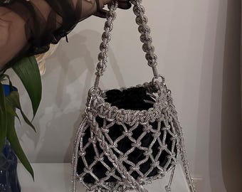 Crystal Evening Bag: Handmade Rhinestone Party Handbag