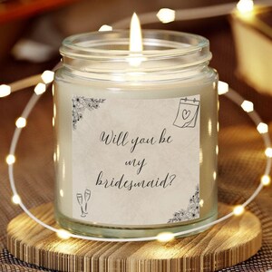 Will You Be My Bridesmaid Candle, Bridal Party, Bridesmaid Proposal, Bridesmaids Candle, Bridal Party Candles