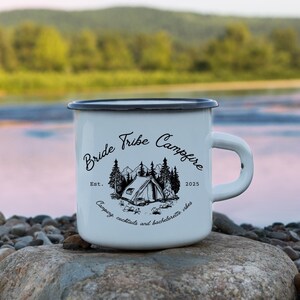 Camp Bachelorette Mug,  Camping Bachelorette, Outdoor Hiking Bachelorette Gift, Camp Bridesmaid Gift, Wedding Favor, Camp Bachelorette Decor