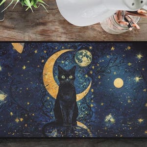Cute Cat Desk Mat, Large Desk Pad, Kawaii Desk Mat, Office Decor, Cat Lover Gift, Art, Large Mouse Pad, Coworker Gift, Gamer Desk Pad