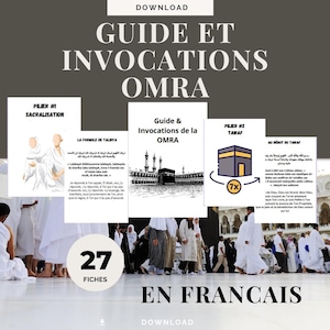 Guide Omra étape par étape en français | Duas Omra imprimables, Cartes d'Invocations | Livre pour la Omra | Invocation Omra en Français