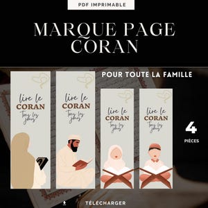 Set of 4 Quran Bookmarks - Ideal for the Whole Family | Muslim Gift, Quran Reading, Bookmark Islam, Islamic Bookmark