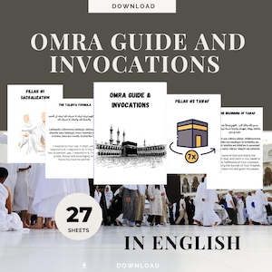 Umrah przewodnik krok po kroku w języku angielskim | Karty inwokacji do druku Umrah Duas | Zarezerwuj dla Umrah | Inwokacja Umrah w języku angielskim