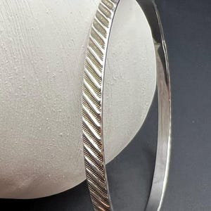 Vintage Sterling Silver Bangle with Etched Detail