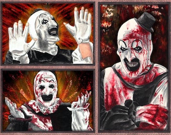 Tryptyk Art the Clown, wydruk artystyczny 13”x19”, numer wydruku 2/300