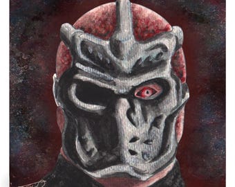 Friday the 13th Jason X 8 1/2” square art print, Jason Mask