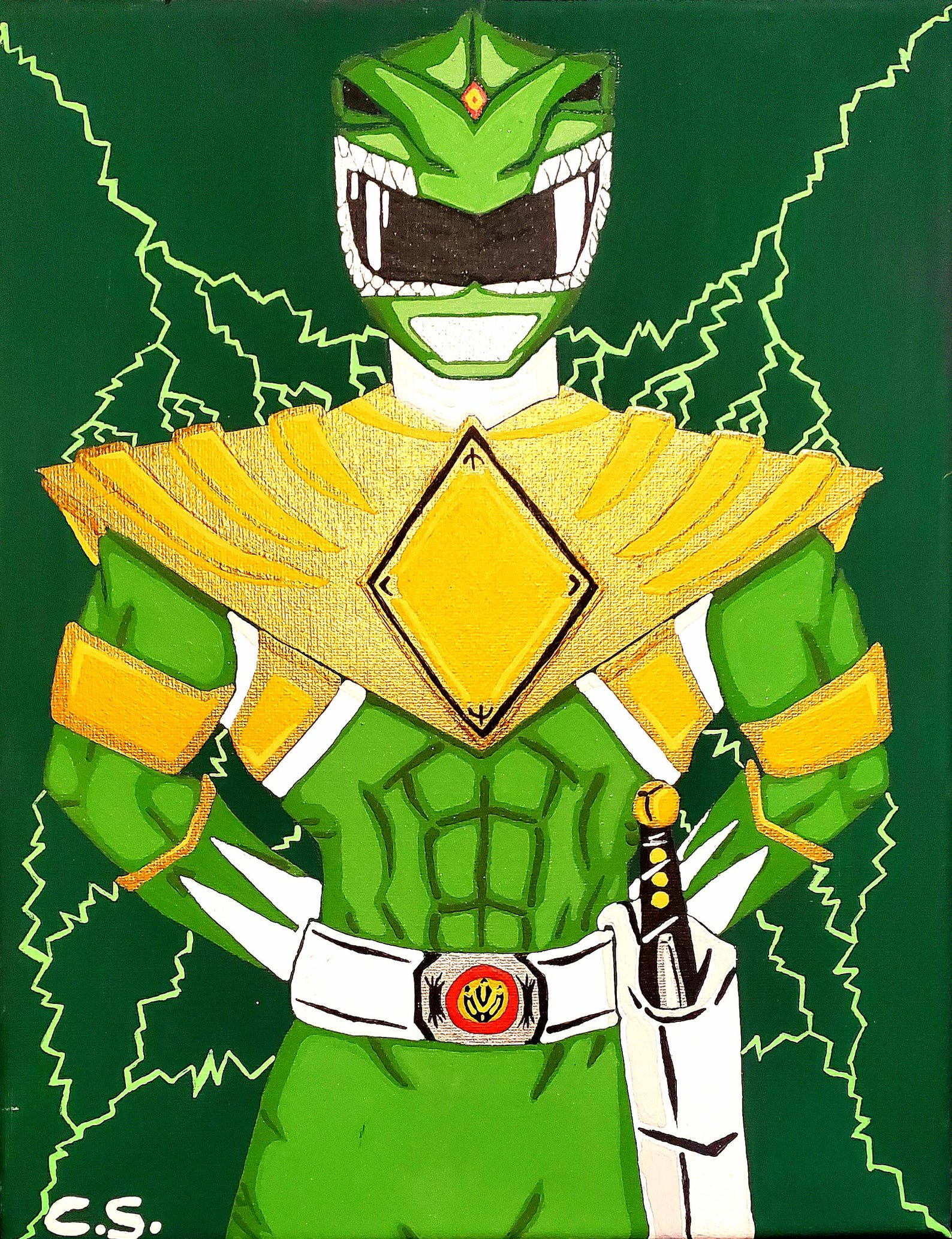 Green Ranger Painting - Etsy