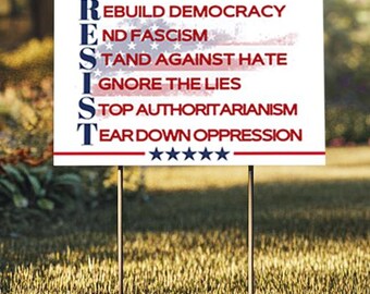 RESIST Yard Sign | Anti Trump Political Statement | Resist Fascism | Anti Trump Yard Sign | Political Sign | Political Activism Sign