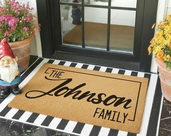 Family Name Doormat | Custom Family Gift | Custom Doormat | Personalized Doormat | Housewarming Gift | New Home Gift | Custom Wedding Gift