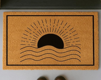 Welcome Mat Mid Century Modern | Midcentury Boho Doormat | Minimalist Doormat | Chic and Durable Entryway Decor | Housewarming Gift
