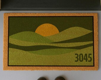 Midcentury Modern Custom Doormat | Colorful Abstract Art Mat | Landscape Decor | Abstract Doormat | Personalized Midcentury Style Doormat