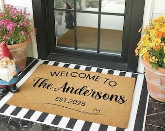 Welcome Doormat | Personalized Doormat | Custom Door Mat | Custom Doormat | Wedding Gift Ideas | Housewarming Gifts | Welcome Door Mat
