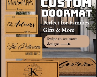 Family Name Doormat | Personalized Doormat | Custom Coir Doormat | XL Custom Doormat | Housewarming Gift | Wedding Gift Ideas
